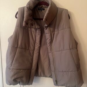 Women's Taupe Puffer Vest